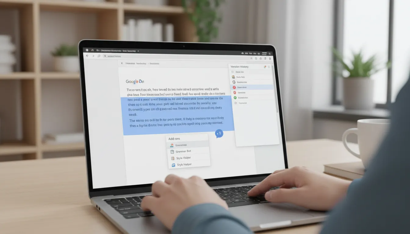Interface do Google Docs destacando dicas e funcionalidades avançadas para otimizar a produtividade e a colaboração no trabalho.